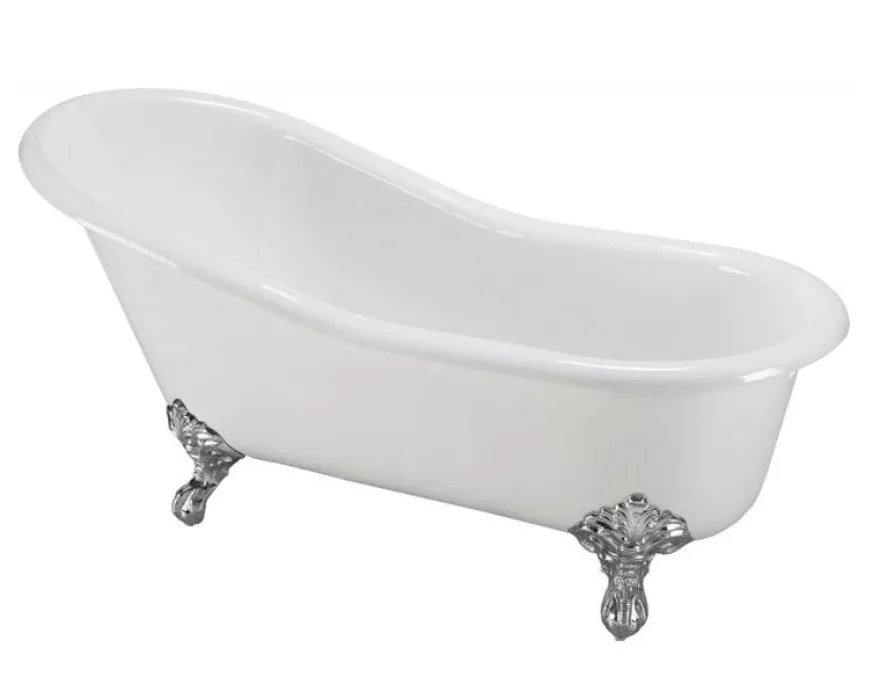 Badkar - Versailles vit gjutjärn med tassar, 137 cm