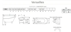 Badkar - Versailles vit gjutjärn med tassar, 170 cm