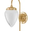 Badrumslampa - Blomberg 80 mässing, slipat mattglas droppe