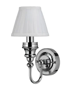 Badrumslampa Burlington - Vägglampa med vit tygskärm