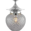 Badrumslampa - Dahlberg 100 nickel, klarglas droppe