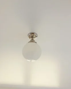 Badrumslampa - Lundkvist 80 nickel, klotskärm
