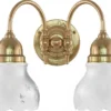 Badrumslampa - Stackelberg mässing, slipat mattglas