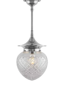 Badrumslampa - Taklampa Dahlbergspendel 100 nickel, klarglas droppe