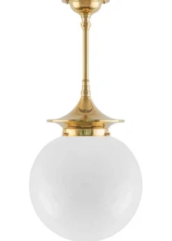 Badrumslampa - Taklampa Dahlbergspendel 100 mässing, stor klotskärm