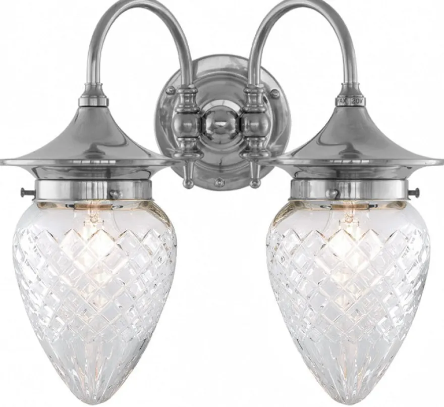 Badrumslampa - Tigerstedt nickel, klarglas