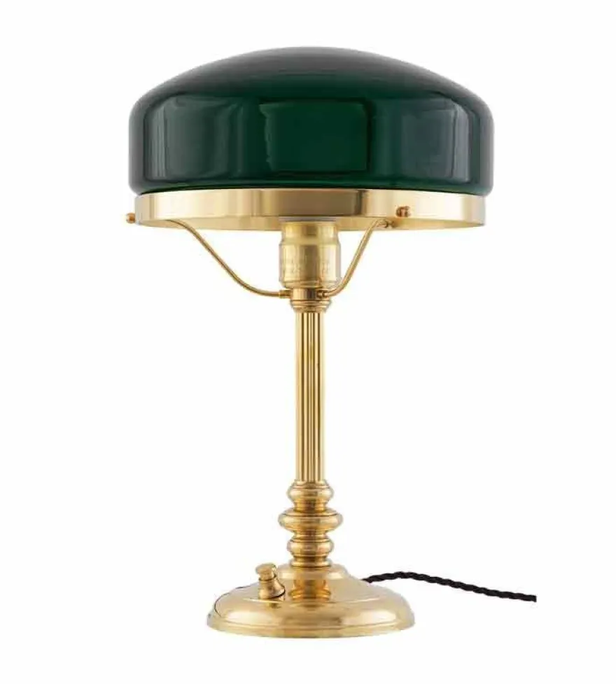 Bordslampa - Karlfeldt mässing, grön skärm