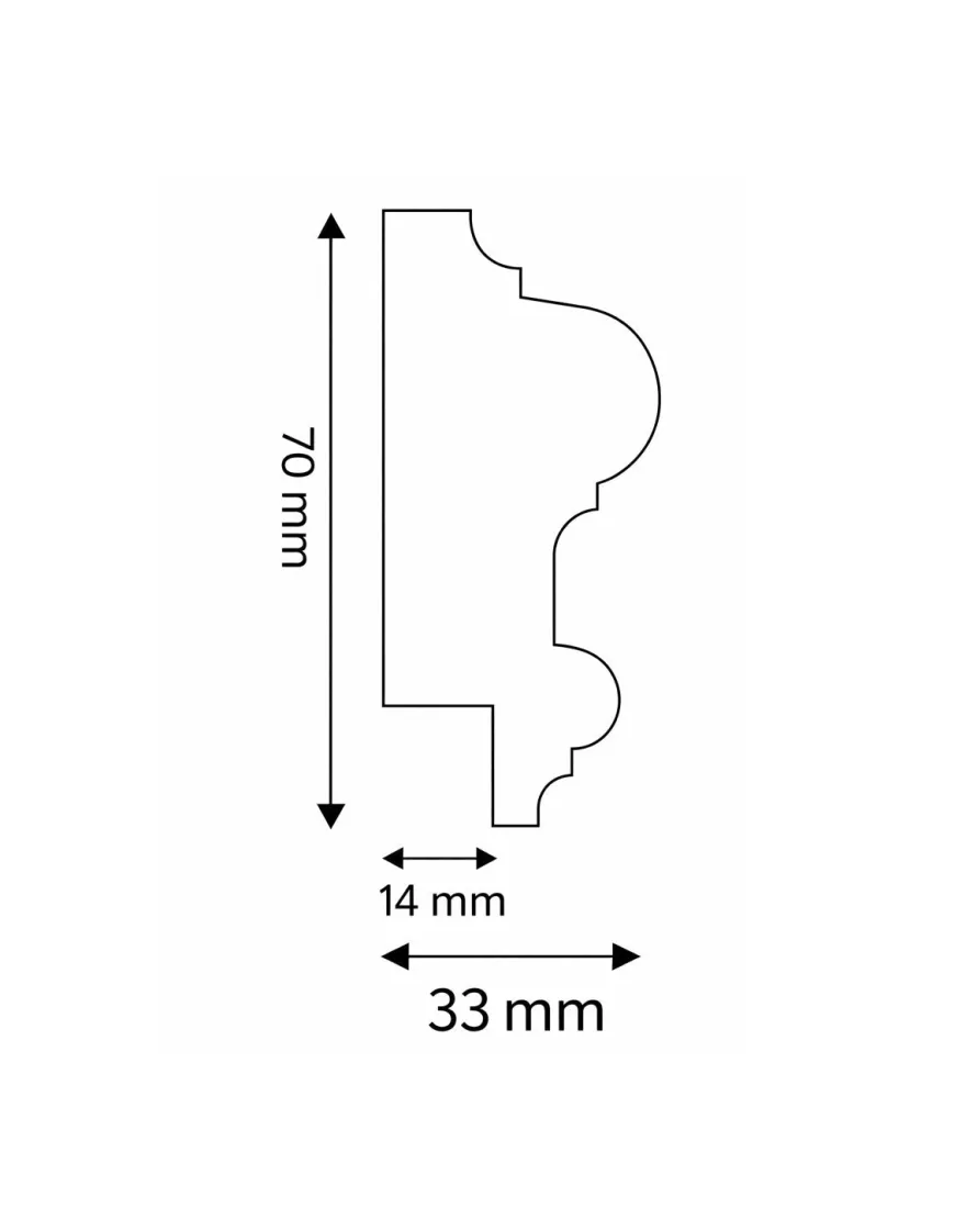 Bröstlist - Mäster 70 mm
