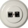 Datajack dubbel RJ45 vitt porslin - Fontini infällt