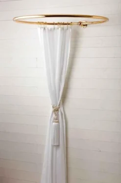 Duschdraperihållare - Rund 90 cm mässing