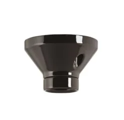 Fotlamphållare 100 mm rak - Svart porslin