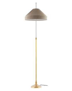 Golvlampa - Edfelt mässing, beige skärm