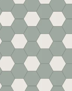 Hexagonklinker - 10 x 10 cm ljusgrön/vit