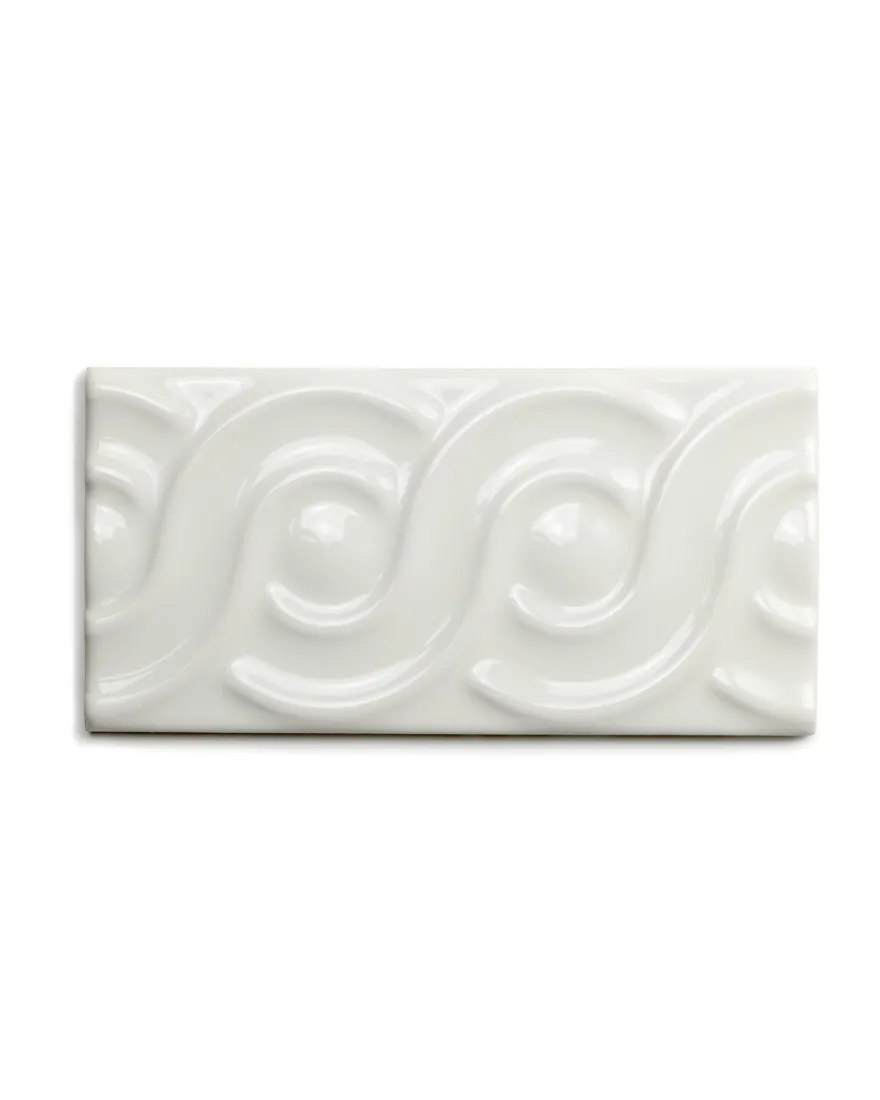 Kakel Victoria - Bård öglor 7,5 x 15 cm elfenbensvit, blank