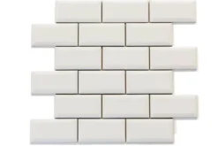Kakel Victoria - Fasad kant (mini på nät) 5 x 10 cm vit, blank