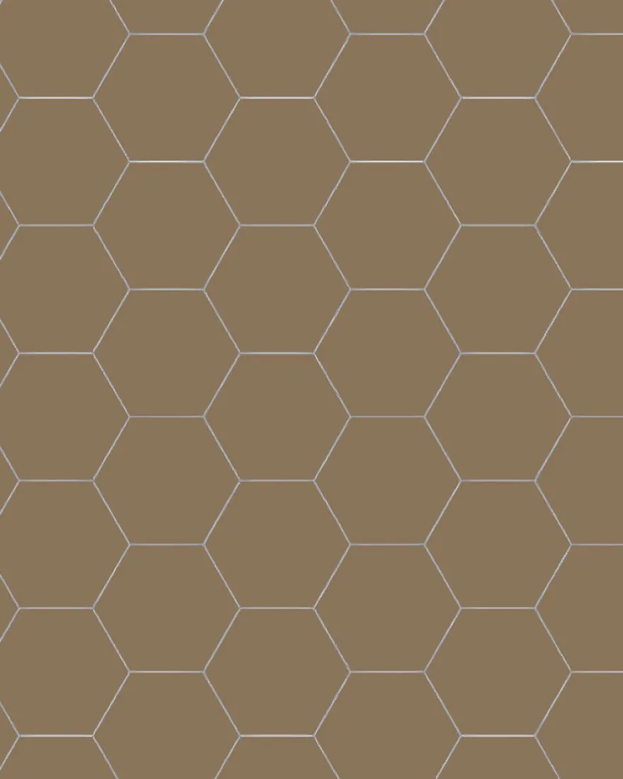 Klinker - Hexagon 10 x 10 cm kaffebrun