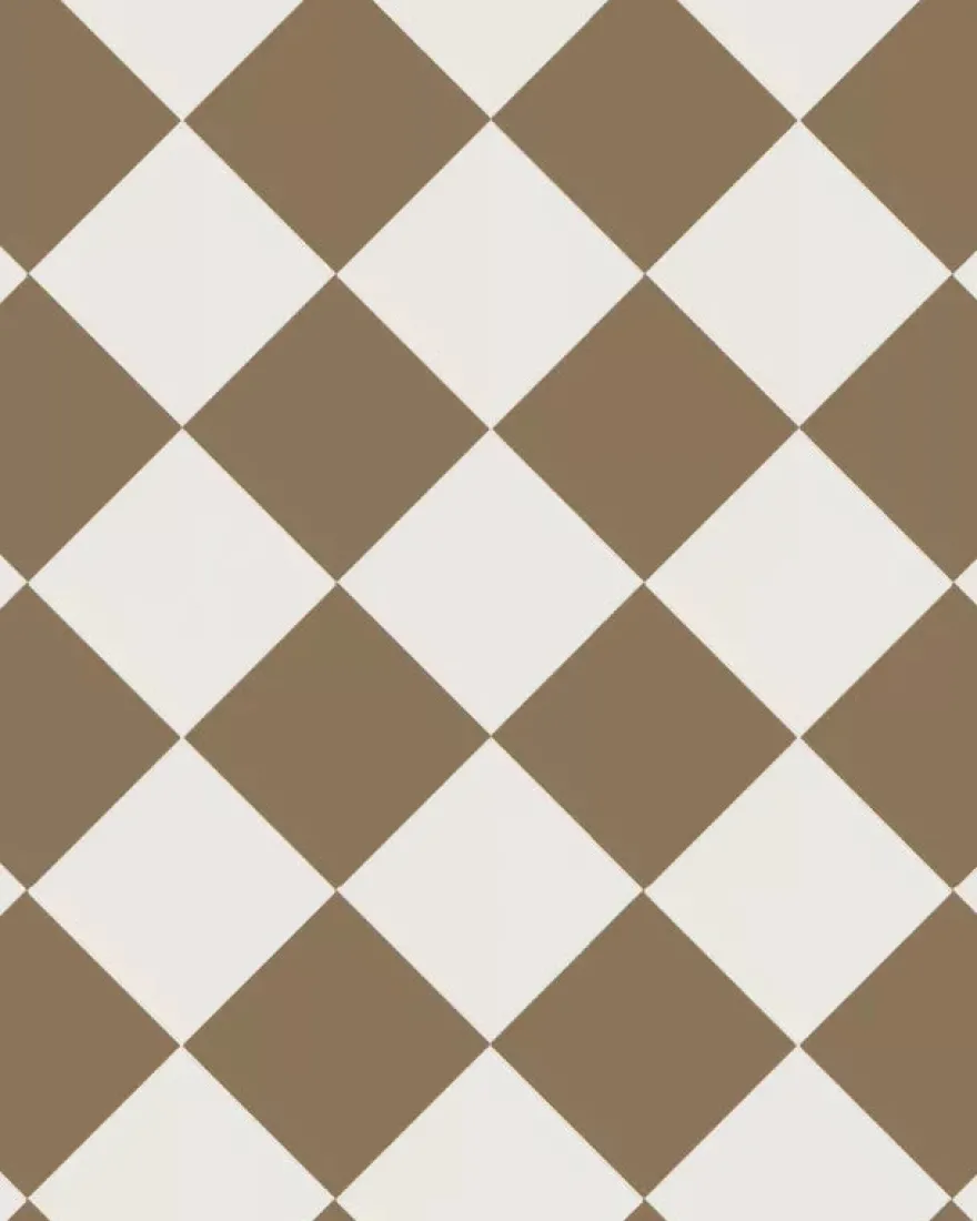 Klinker - Schackrutigt 15 x 15 cm kaffebrun/vit