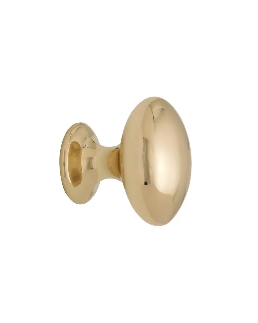 Knopp - Oval lackad mässing 40 mm