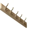 Kroklist 65 cm furu med dubbel hattkrok, mässing