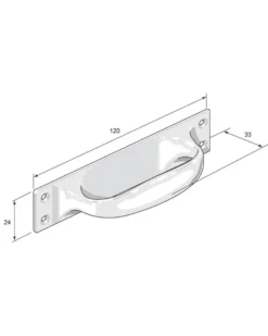 Lådhandtag - Draghandtag mässing 1920-tal