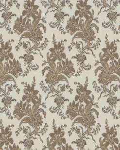 Lim & Handtryck Tapet - Liljor beige/guld