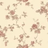 Lim & Handtryck Tapet - Rosen gul/rödbrun