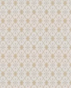 Lim & Handtryck Tapet - Skogshyddan beige/guld