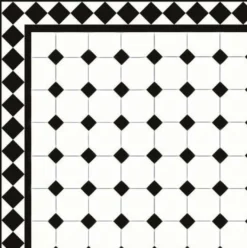 Oktagonklinker - 10 x 10 cm vit/svart