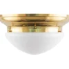 Plafond - Taklampa Frödingplafond 300 mässing, opalvit skärm