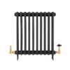 Radiatorventil termostat - York (vinklad) svart nickel/trä