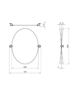 Spegel - Burlington oval (utan beslag)