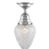 Taklampa - Byström 80 nickel, klardroppe