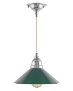 Taklampa - Byström sladdpendel 60 nickel, grön skärm