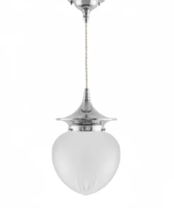 Taklampa - Dahlberg sladdpendel 100 nickel, mattglas droppe