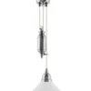 Taklampa - Skomakarhiss nickel, hög vit skärm 25 cm