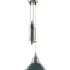 Taklampa - Skomakarhiss nickel, hög grön skärm 25 cm