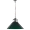 Taklampa - Skomakarsladd nickel, hög grön skärm 25 cm
