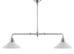 Taklampa - Spelbordslampa nickel, vit skärm