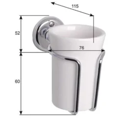 Tandborstmugg - Haga vägg - Krom/Porslin