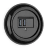 USB-uttag svart porslin - THPG infällt