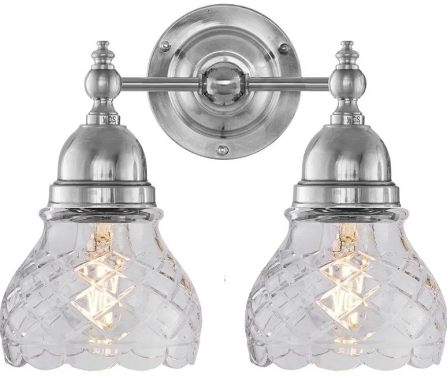 Vägglampa - Bergman nickel, klarglas