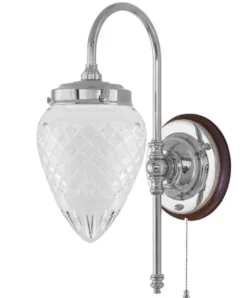 Vägglampa - Blomberg 80 nickel, klarglas droppe