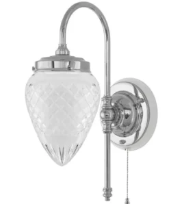 Vägglampa - Blomberg 80 nickel, klarglas droppe