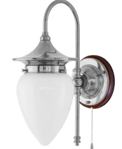 Vägglampa - Fryxell nickel, opalvit