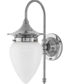 Vägglampa - Fryxell nickel, opalvit