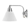Vägglampa - Gripenberg nickel, vit tygskärm, brun