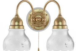 Vägglampa - Stackelberg mässing, slipat mattglas
