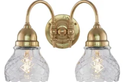 Vägglampa - Stackelberg mässing, slipat klarglas