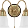 Vägglampa - Stackelberg mässing, opalvit klocka