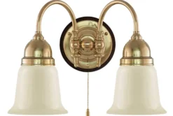 Vägglampa - Stackelberg mässing, benvit klocka
